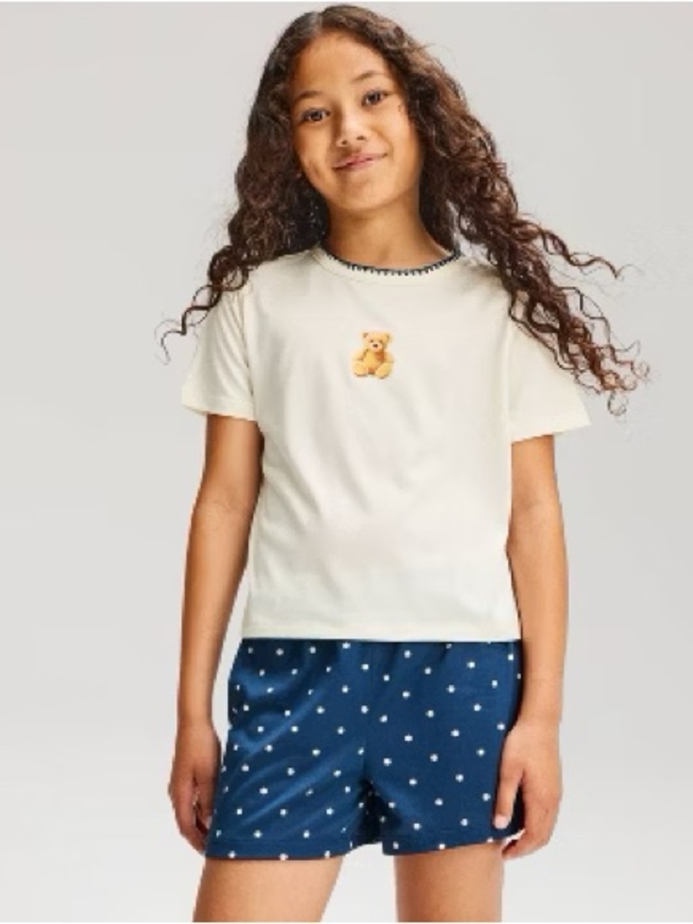 💫2/$25 • Cat & Jack Teddy Bear Polka Dot 2 Piece PJ Set